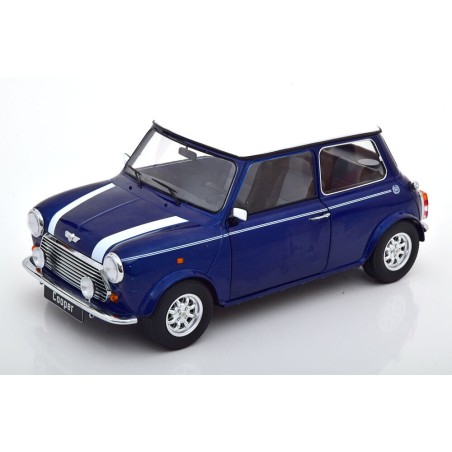 Mini Cooper left hand drive  blue metallic/white 1:12