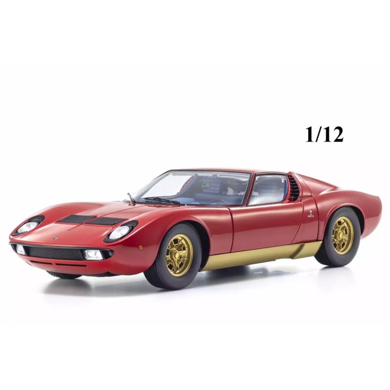 Lamborghini Miura P 400 1968 (red / gold + blue interior) 1/12