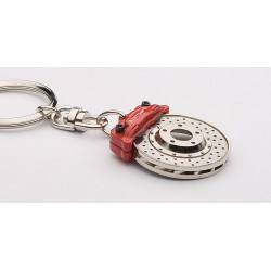 Porte-clés double disque de frein ventilé (rouge)