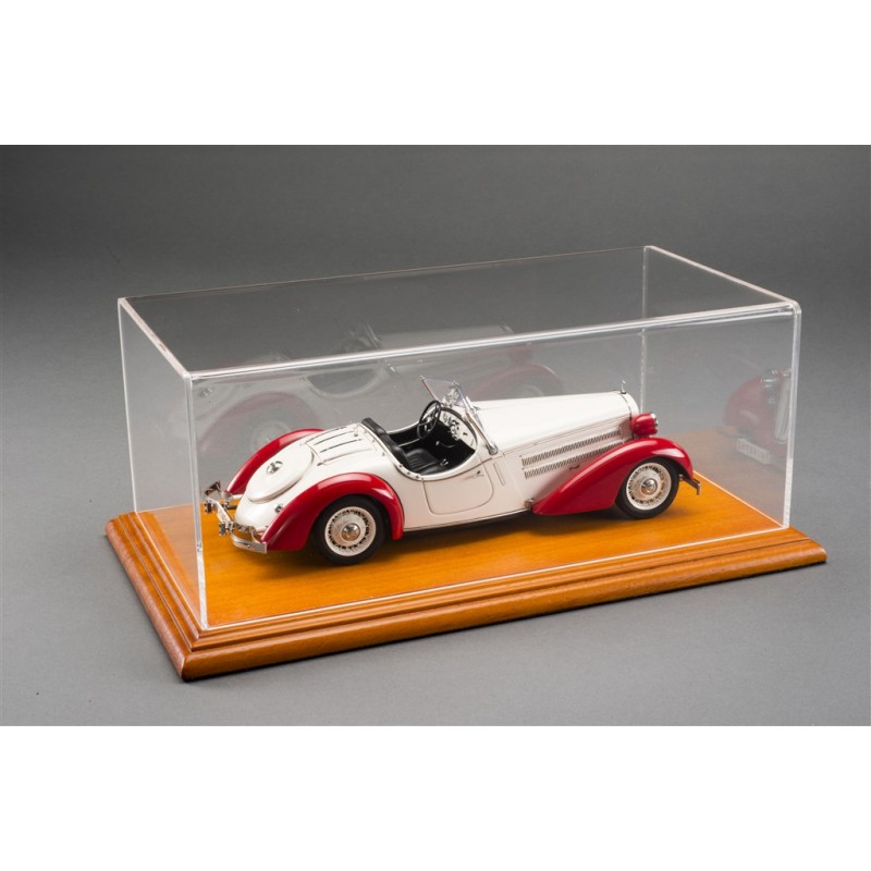 10048 Atlantic Case Molsheim 1/18 schaal acryl vitrine met kersenkleur houten basis