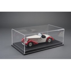 vitrine Atlantic Case Mulhouse met lederen voet