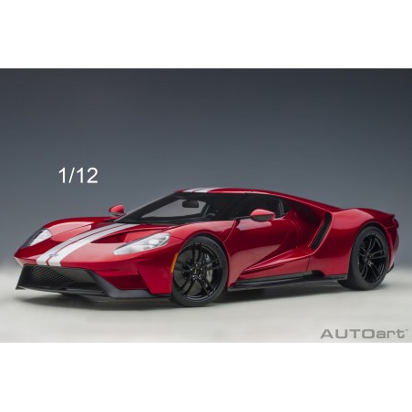 Ford GT 2017 (Liquid Red with Silver stripes) 1/12